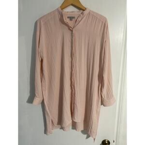 COS button down tunic top women’s size 2 pink oversized lagenlook minimalist